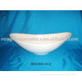 White Fine Porcelain Boat-shaped big ceramic bowl